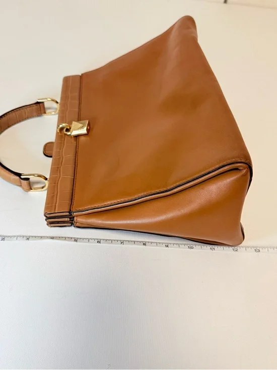 Michael Kors Gramercy Medium Acorn Leather Satchel - Croc Trim - Picture 14 of 14